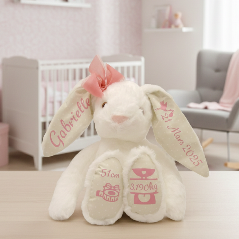 Doudou personnalisable blanc