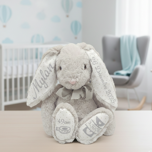 Doudou personnalisable gris