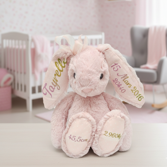 Doudou personnalisable rose