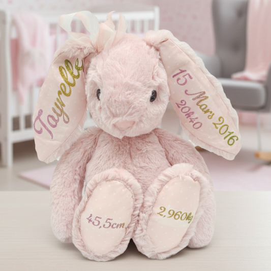 Doudou personnalisable rose